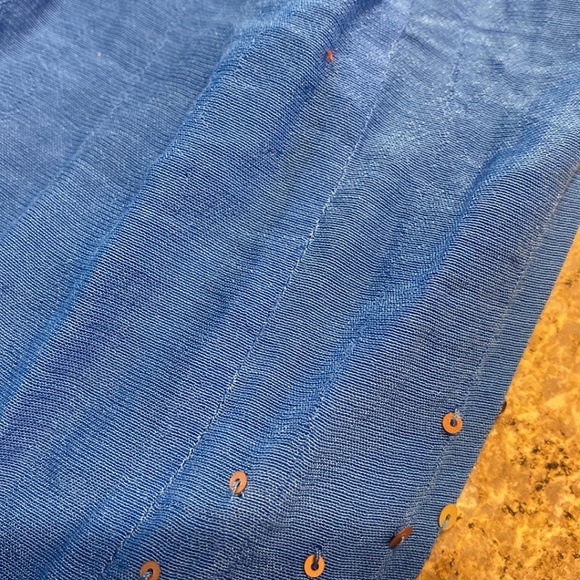 NWT Coldwater Creek Blue Sleeveless Top With Bling Large 14 - Picture 14 of 16